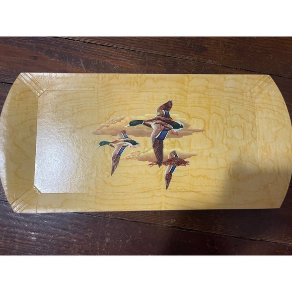 Vintage Haskelite Trays, Mallard Duck, set of six serving trays, vintage lithogr - Picture 4 of 9